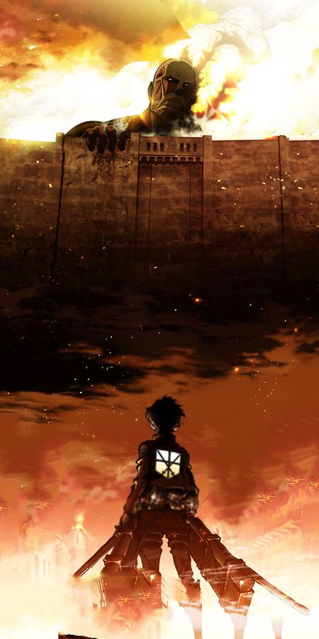 Phone wallpaper: Colossal Titan, Eren Yeager, Attack On Titan, Shingeki No Kyojin, Anime free download