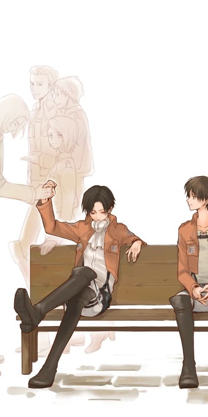 Phone wallpaper: Anime, Eren Yeager, Mikasa Ackerman, Attack On Titan, Levi Ackerman free download