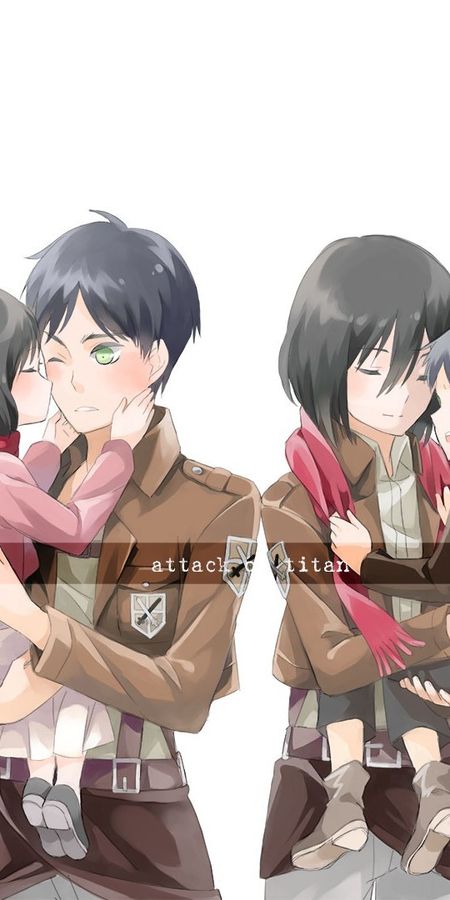 Phone wallpaper: Anime, Eren Yeager, Mikasa Ackerman, Attack On Titan free download