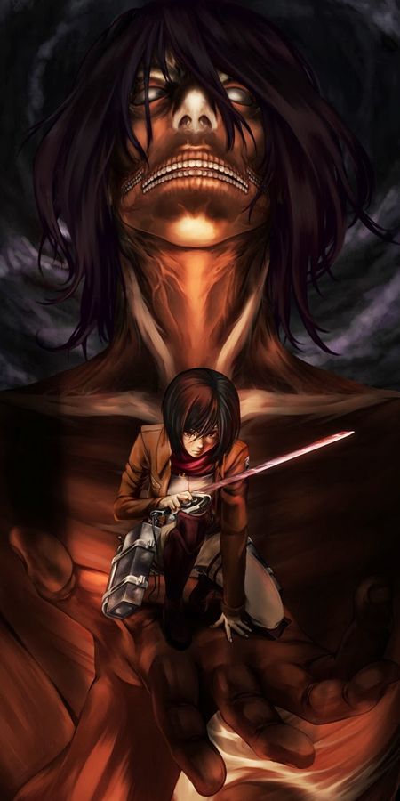 Phone wallpaper: Anime, Eren Yeager, Mikasa Ackerman, Attack On Titan free download