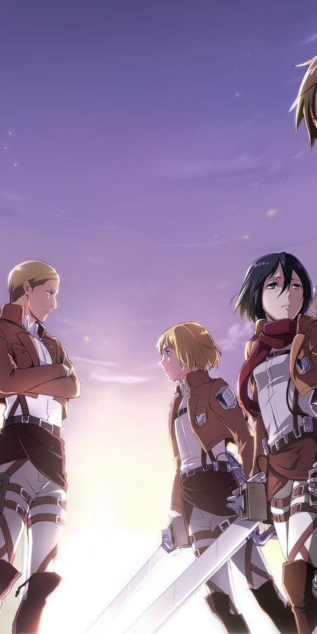 Phone wallpaper: Anime, Armin Arlert, Eren Yeager, Mikasa Ackerman, Attack On Titan, Levi Ackerman free download