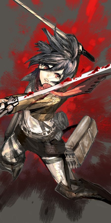 Phone wallpaper: Mikasa Ackerman, Attack On Titan, Shingeki No Kyojin, Anime free download