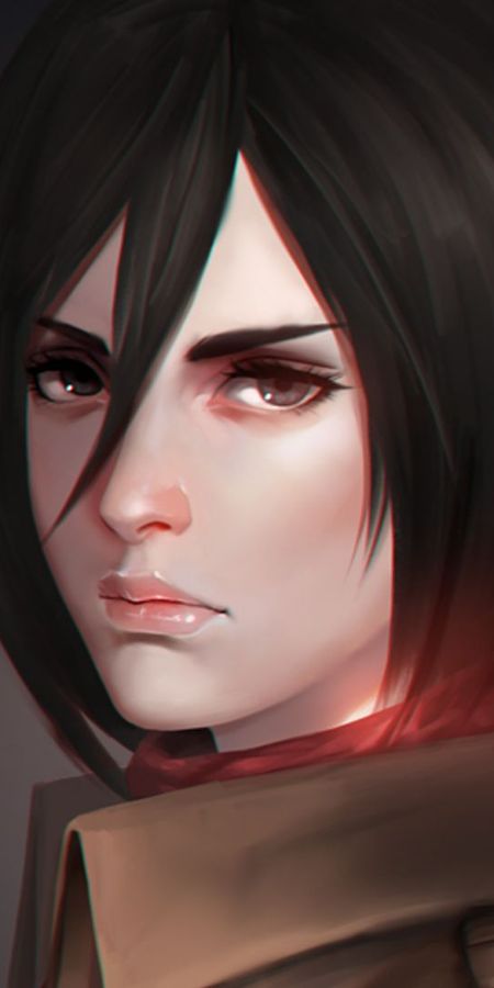 Phone wallpaper: Portrait, Mikasa Ackerman, Attack On Titan, Anime free download