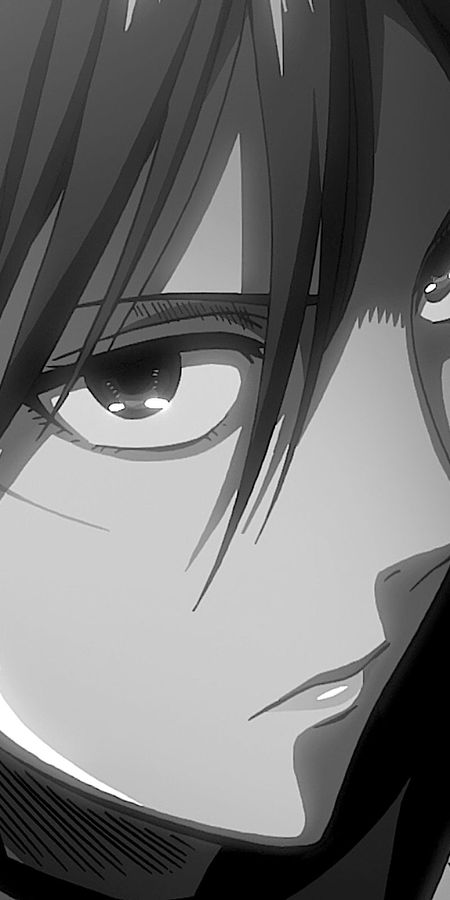 Phone wallpaper: Anime, Black & White, Mikasa Ackerman, Shingeki No Kyojin, Attack On Titan free download