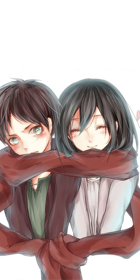 Phone wallpaper: Anime, Eren Yeager, Mikasa Ackerman, Attack On Titan free download