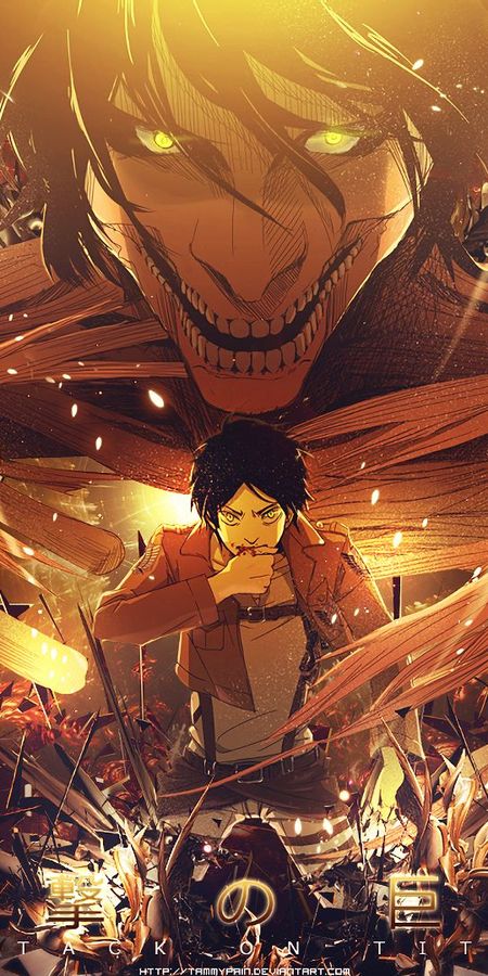 Phone wallpaper: Anime, Eren Yeager, Attack On Titan free download