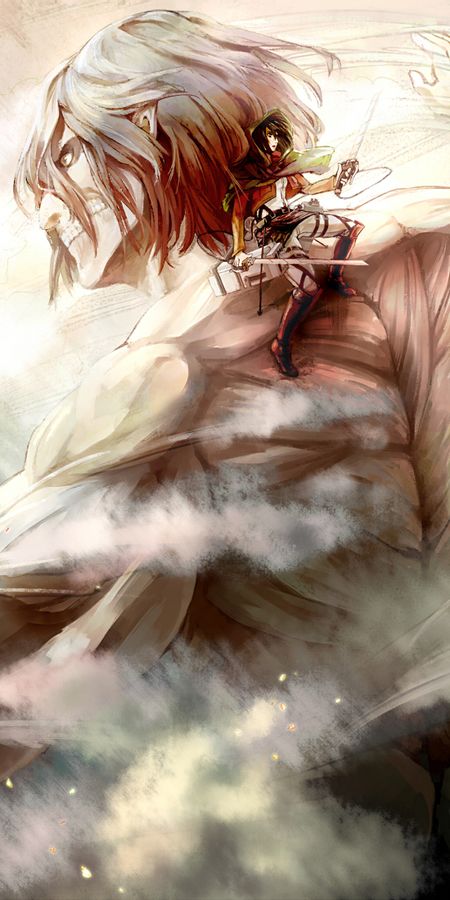 Phone wallpaper: Anime, Eren Yeager, Mikasa Ackerman, Attack On Titan free download