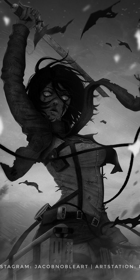 Phone wallpaper: Mikasa Ackerman, Attack On Titan, Anime free download