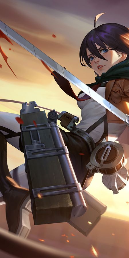 Phone wallpaper: Mikasa Ackerman, Attack On Titan, Anime free download