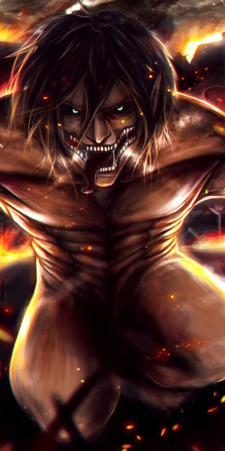 Phone wallpaper: Anime, Eren Yeager, Attack On Titan free download