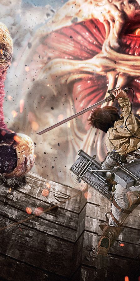 Phone wallpaper: Movie, Eren Yeager, Attack On Titan, Colossal Titan free download