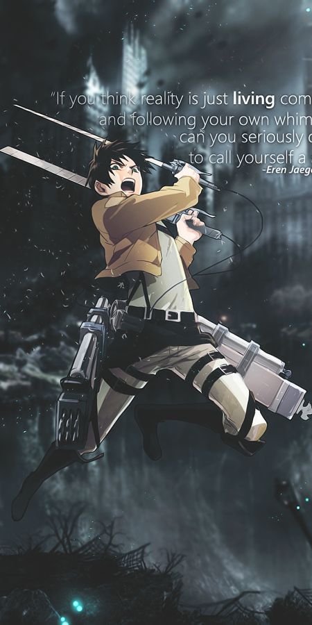 Phone wallpaper: Anime, Eren Yeager, Attack On Titan free download