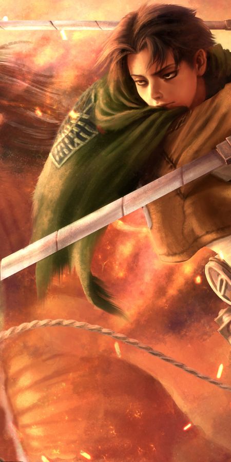 Phone wallpaper: Anime, Eren Yeager, Attack On Titan, Levi Ackerman free download