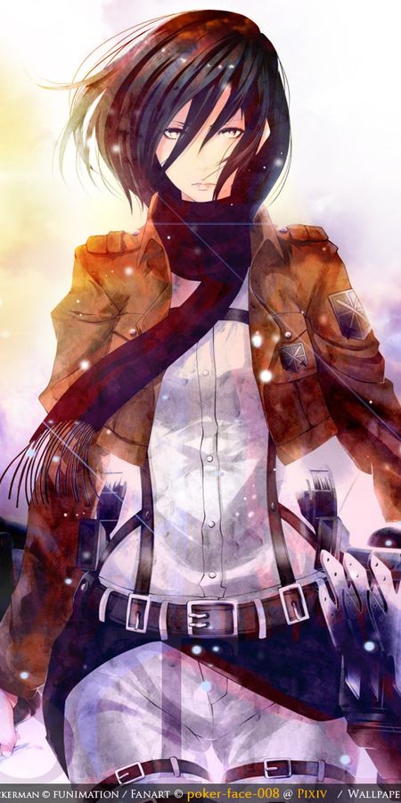 Phone wallpaper: Anime, Mikasa Ackerman, Attack On Titan free download