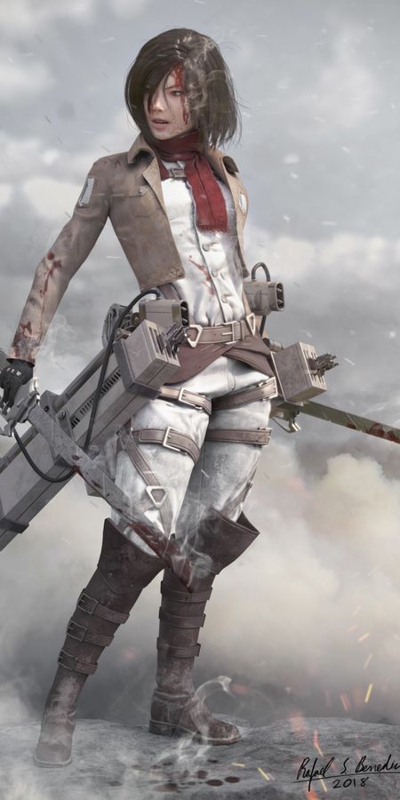 Phone wallpaper: Anime, Mikasa Ackerman, Attack On Titan free download