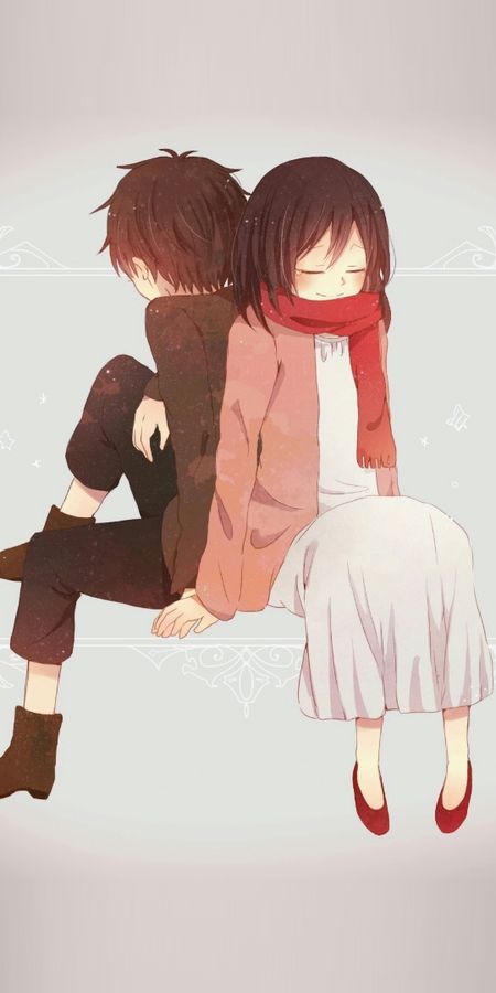 Phone wallpaper: Anime, Eren Yeager, Mikasa Ackerman, Attack On Titan free download