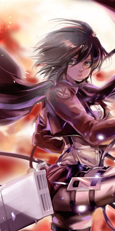 Phone wallpaper: Mikasa Ackerman, Attack On Titan, Shingeki No Kyojin, Anime free download