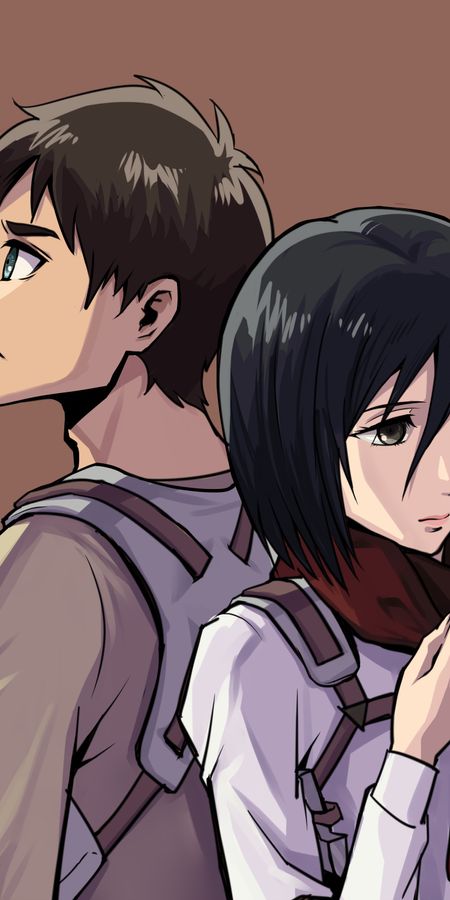 Phone wallpaper: Anime, Eren Yeager, Mikasa Ackerman, Attack On Titan free download