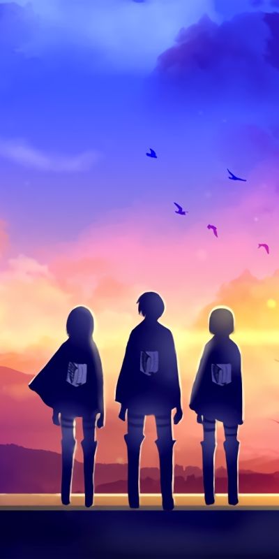Phone wallpaper: Anime, Armin Arlert, Eren Yeager, Mikasa Ackerman, Shingeki No Kyojin, Attack On Titan free download