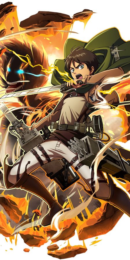 Phone wallpaper: Anime, Eren Yeager, Attack On Titan free download