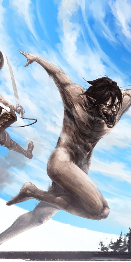 Phone wallpaper: Anime, Eren Yeager, Mikasa Ackerman, Shingeki No Kyojin, Attack On Titan free download