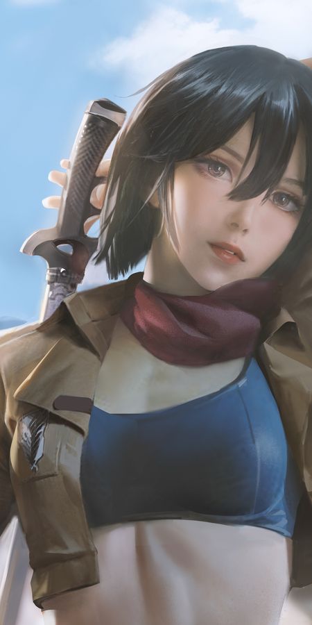 Phone wallpaper: Anime, Mikasa Ackerman, Attack On Titan free download