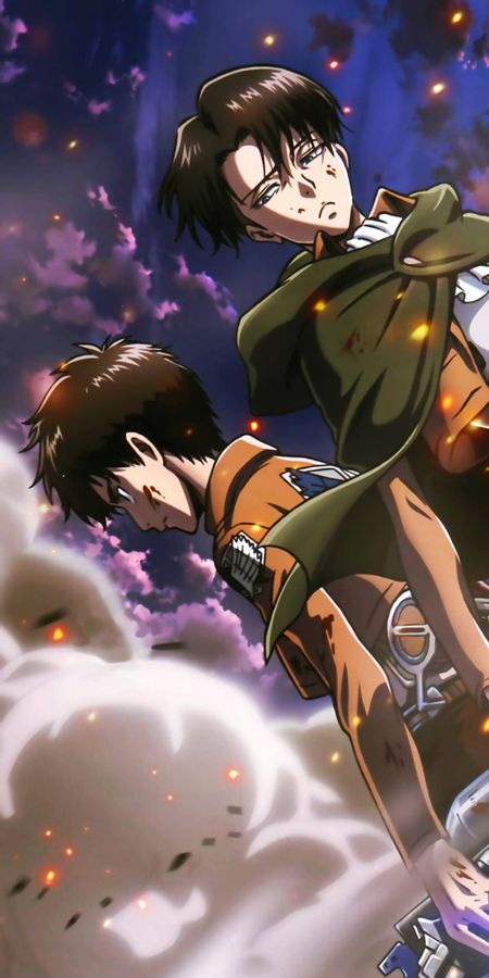 Phone wallpaper: Anime, Eren Yeager, Attack On Titan, Levi Ackerman free download