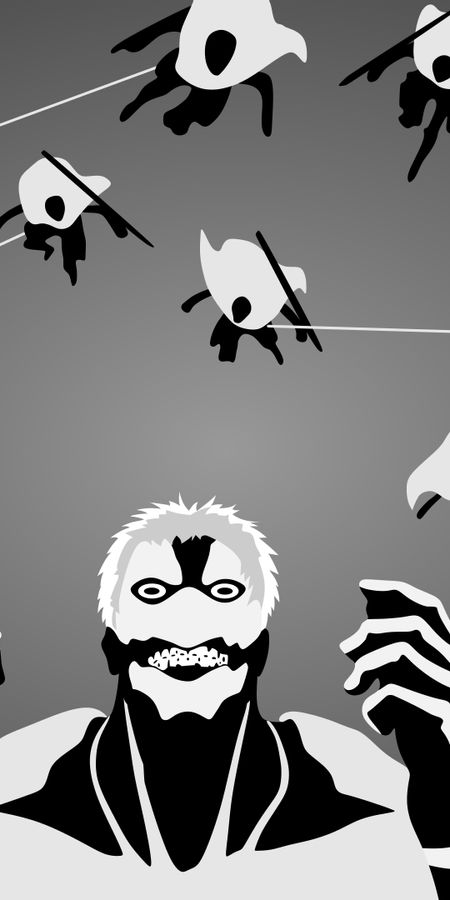 Phone wallpaper: Anime, Black & White, Minimalist, Attack On Titan, Armored Titan free download