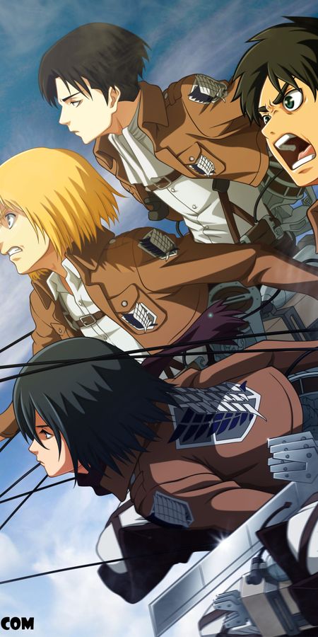 Phone wallpaper: Anime, Armin Arlert, Eren Yeager, Mikasa Ackerman, Attack On Titan, Levi Ackerman free download