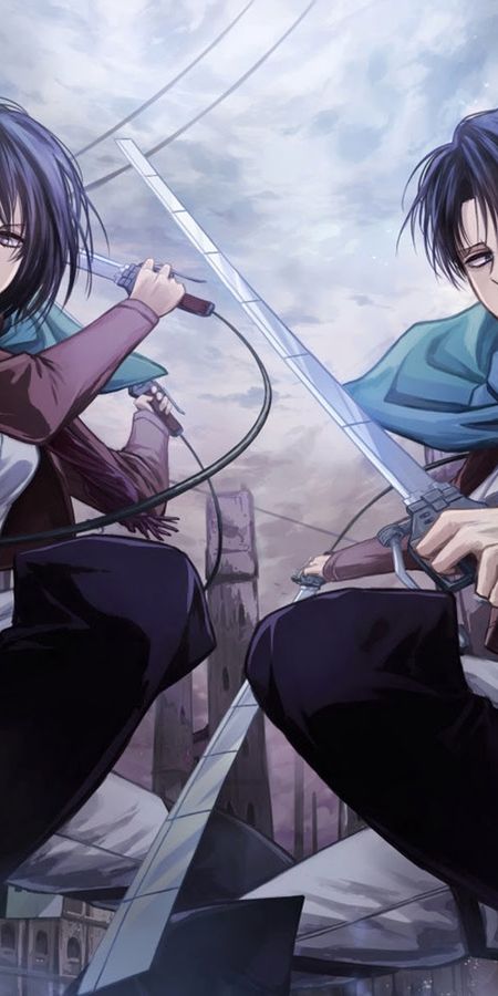 Phone wallpaper: Anime, Mikasa Ackerman, Attack On Titan, Levi Ackerman free download