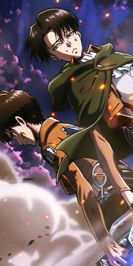 Phone wallpaper: Anime, Eren Yeager, Attack On Titan, Levi Ackerman free download