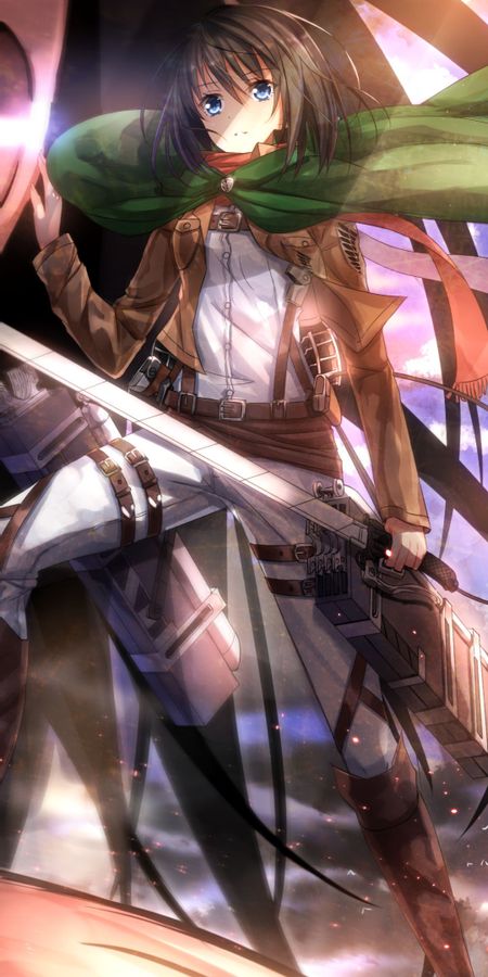 Phone wallpaper: Anime, Mikasa Ackerman, Attack On Titan free download