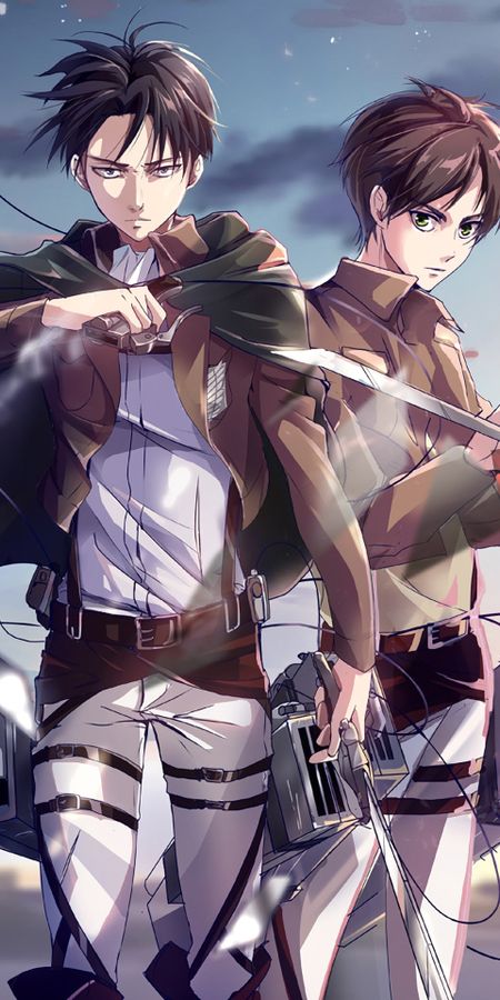 Phone wallpaper: Anime, Eren Yeager, Attack On Titan, Levi Ackerman free download