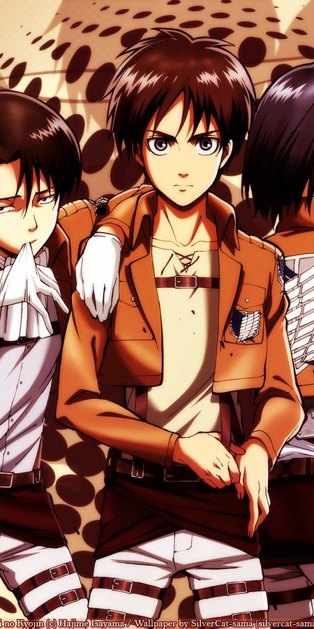 Phone wallpaper: Anime, Eren Yeager, Mikasa Ackerman, Attack On Titan, Levi Ackerman free download