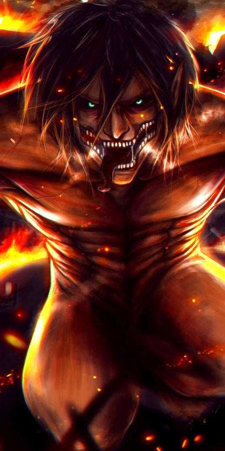 Phone wallpaper: Anime, Eren Yeager, Attack On Titan free download