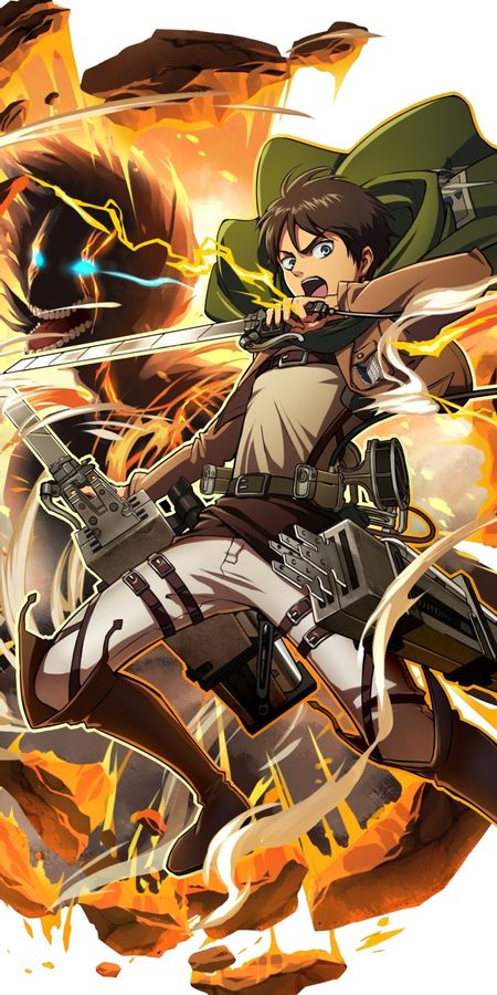 Phone wallpaper: Anime, Eren Yeager, Attack On Titan free download