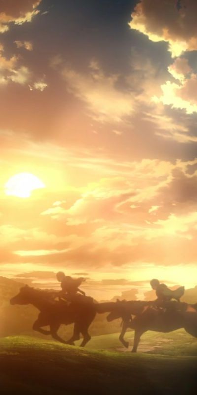 Phone wallpaper: Anime, Sunset, Shingeki No Kyojin, Attack On Titan, Scouting Legion free download