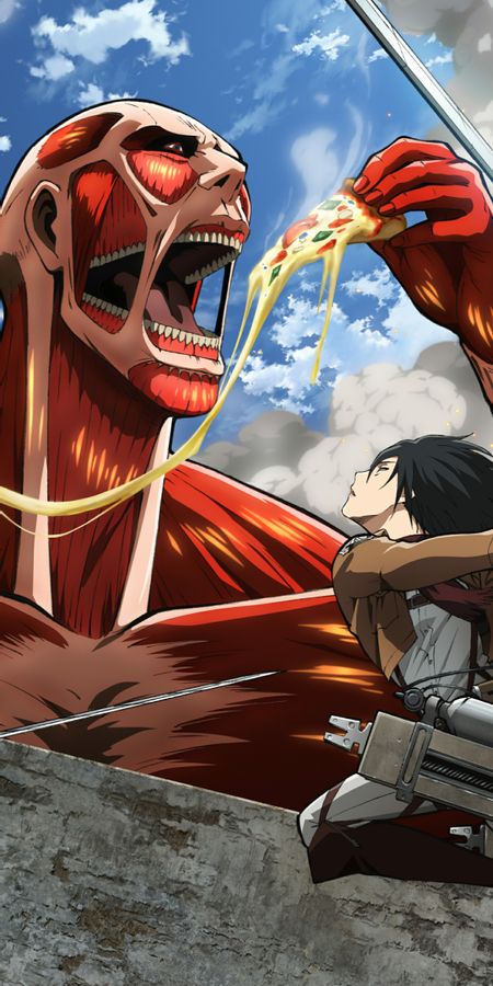 Phone wallpaper: Anime, Mikasa Ackerman, Shingeki No Kyojin, Attack On Titan, Colossal Titan free download
