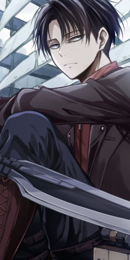 Phone wallpaper: Anime, Black Hair, Attack On Titan, Levi Ackerman free download