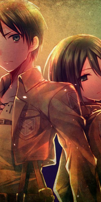 Phone wallpaper: Anime, Eren Yeager, Mikasa Ackerman, Attack On Titan free download