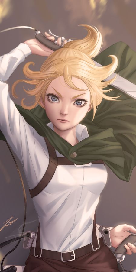 Phone wallpaper: Anime, Weapon, Blonde, Sword, Attack On Titan, Historia Reiss free download