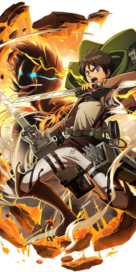 Phone wallpaper: Anime, Eren Yeager, Attack On Titan free download