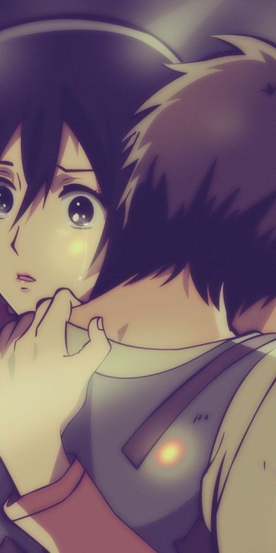 Phone wallpaper: Anime, Hug, Eren Yeager, Mikasa Ackerman, Shingeki No Kyojin, Attack On Titan free download