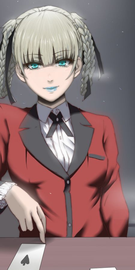 Phone wallpaper: Anime, Blue Eyes, Braid, Short Hair, White Hair, Kakegurui, Kirari Momobami free download