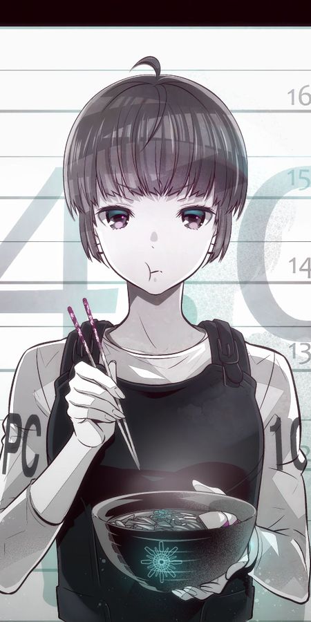 Phone wallpaper: Anime, Food, Short Hair, Akane Tsunemori, Psycho Pass, Ramen free download