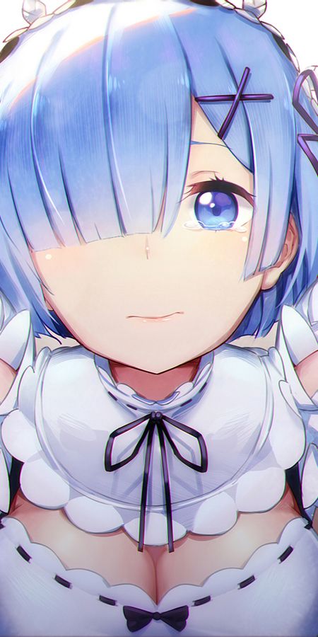 Phone wallpaper: Anime, Blue Eyes, Blue Hair, Short Hair, Re:zero Starting Life In Another World, Rem (Re:zero) free download