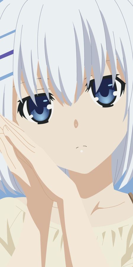 Phone wallpaper: Anime, Face, Blue Eyes, Short Hair, White Hair, Date A Live, Origami Tobiichi free download