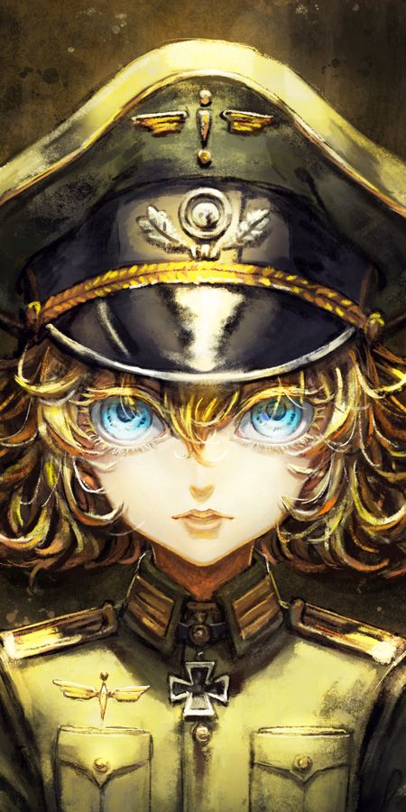 Phone wallpaper: Anime, Hat, Blue Eyes, Short Hair, Military Uniform, Youjo Senki, Tanya Degurechaff free download