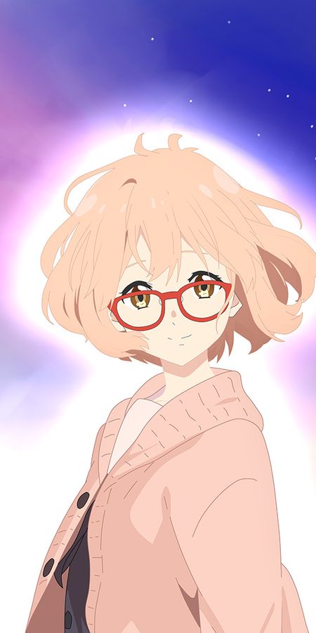 Phone wallpaper: Anime, Glasses, Short Hair, Orange Hair, Mirai Kuriyama, Beyond The Boundary, Bleached Eyes free download