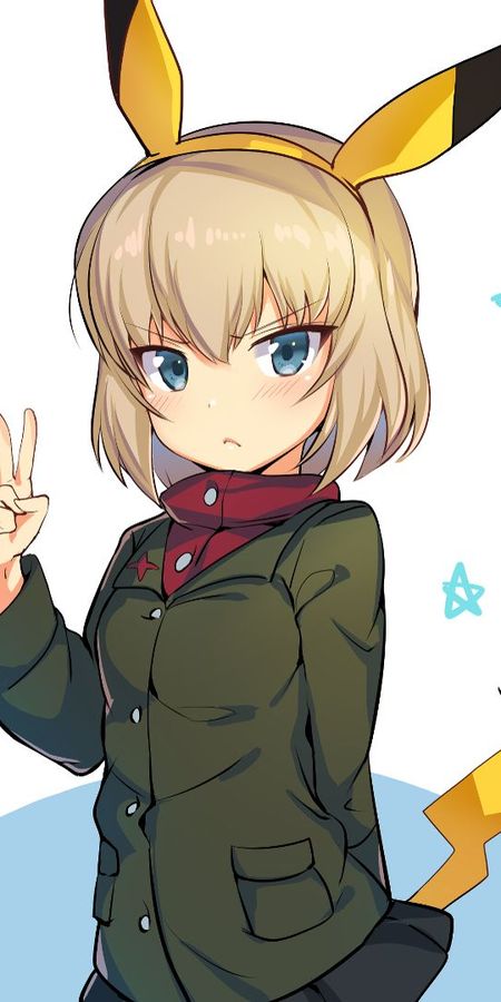 Phone wallpaper: Anime, Blonde, Blue Eyes, Short Hair, Girls Und Panzer, Katyusha (Girls Und Panzer) free download